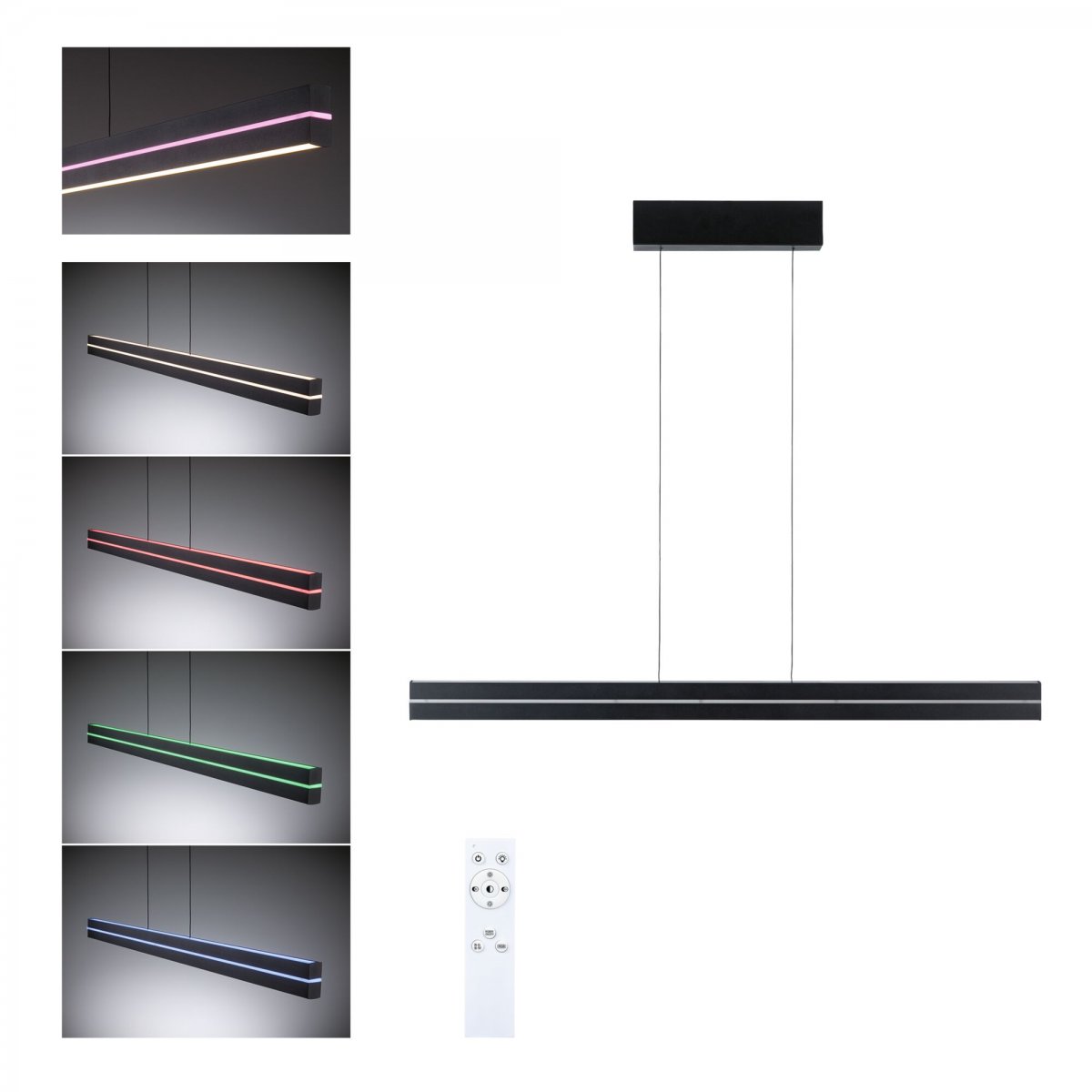 Paulmann 78474 LED Pendelleuchte Raiko RGBW Tunable White Schwarz dimmbar