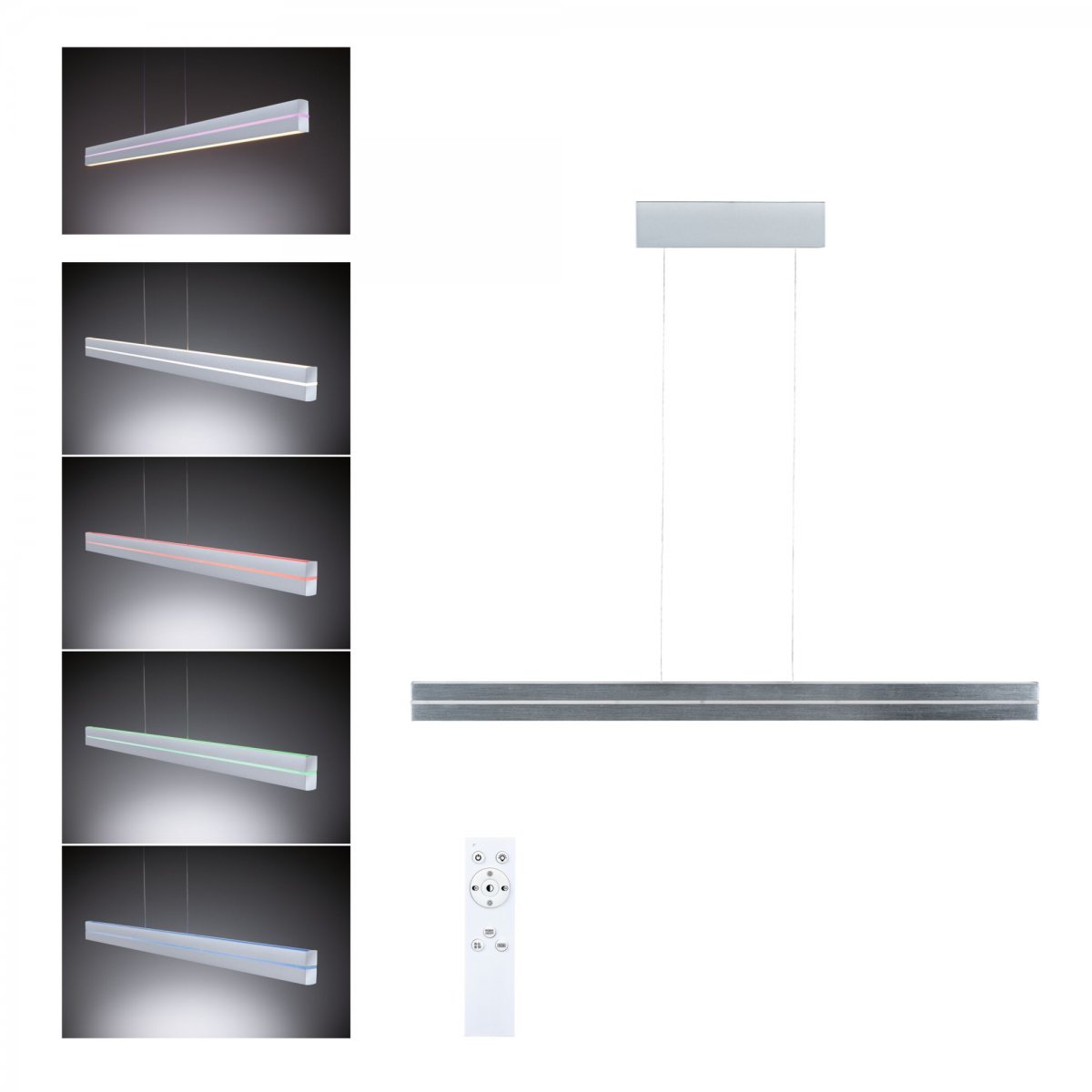 Paulmann 78475 LED Pendelleuchte Raiko RGBW Silber dimmbar