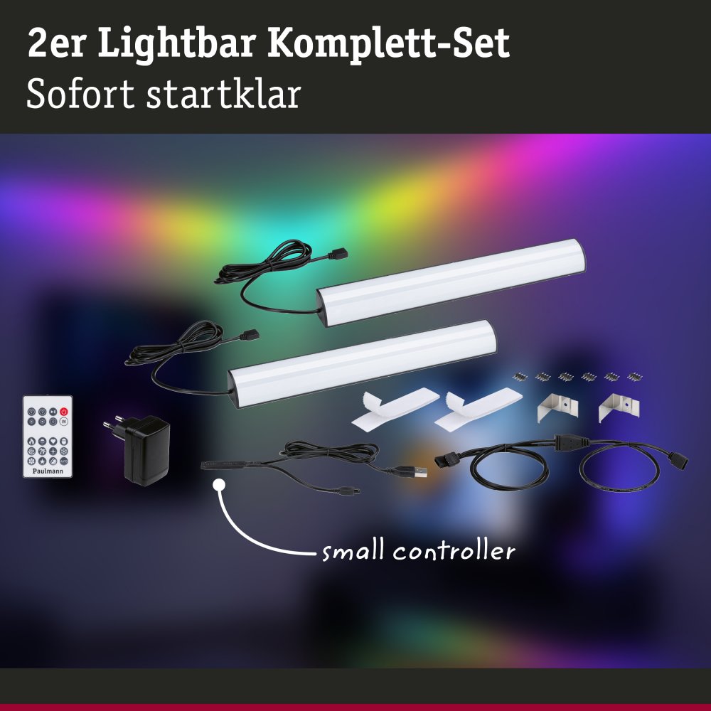 Set Paulmann de 2 EntertainLED Lightbar Dynamic RGB 30cm, base