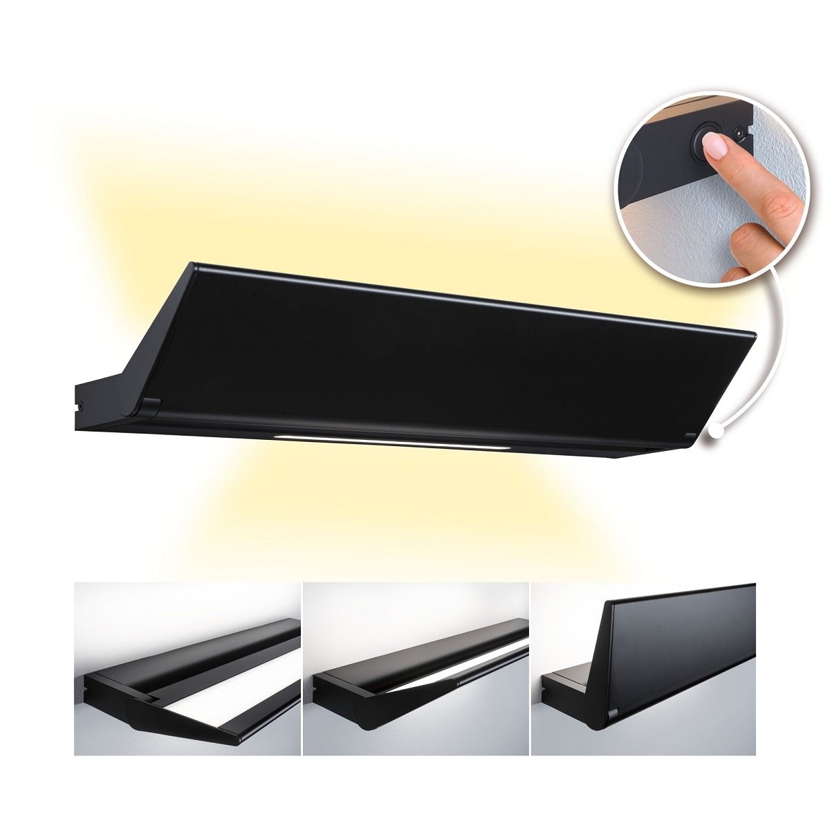 Paulmann 79505 LED Wandleuchte Ranva schwarz beweglich 3-Step-Dim