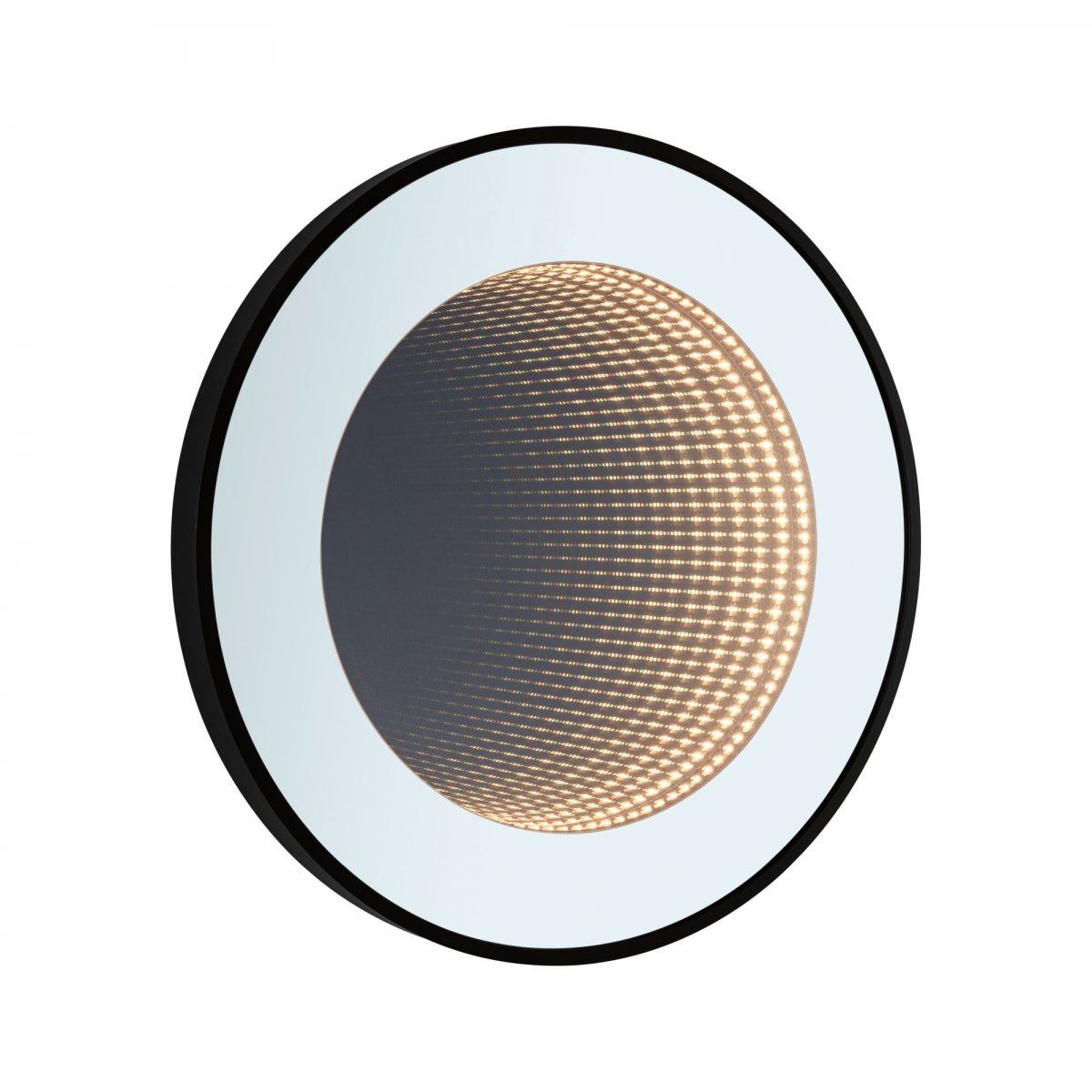 Paulmann 79561 LED Leuchtspiegel Miro Infinity Effekt IP44 Tunable White Schwarz 50cm