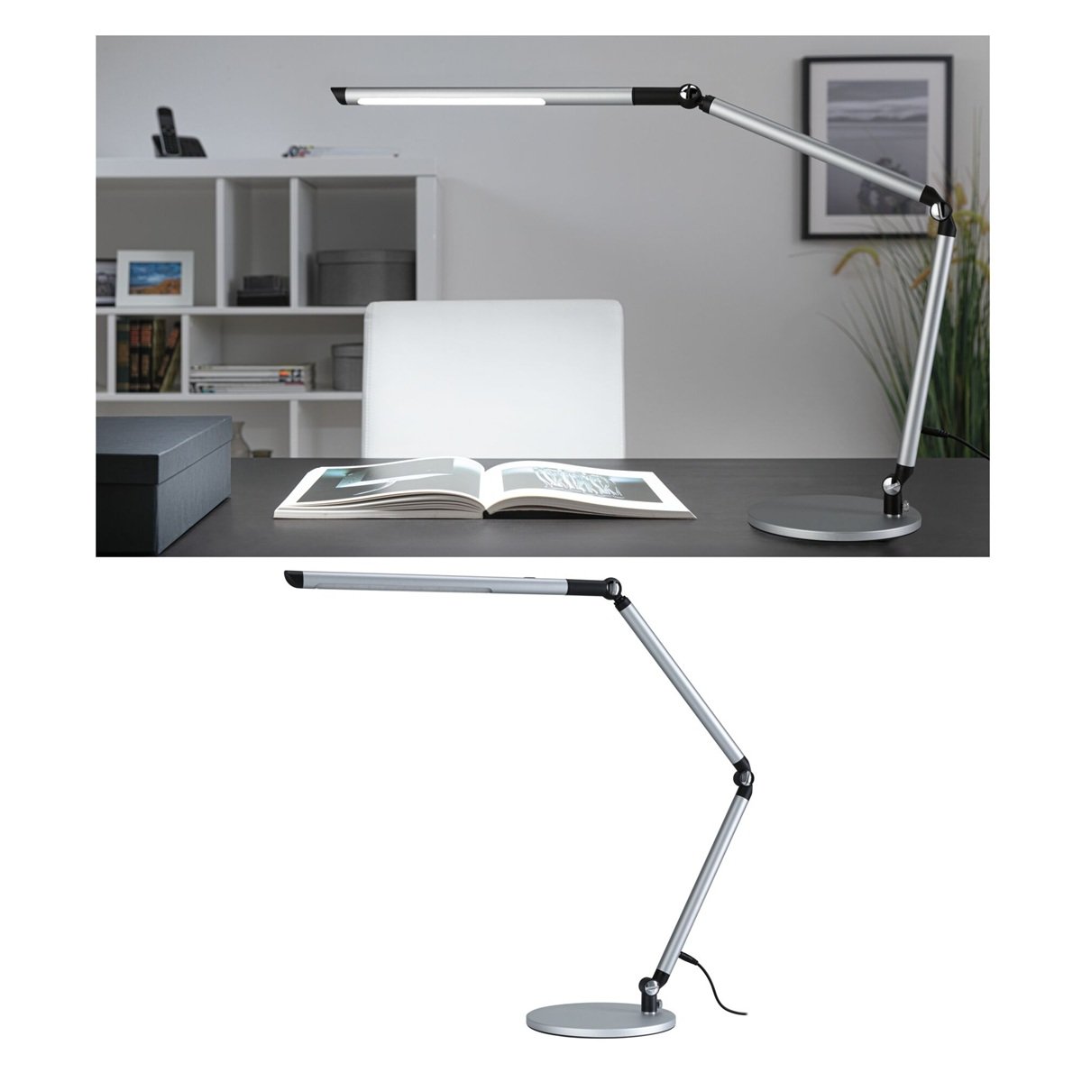 Paulmann 79562 LED Schreibtischleuchte FlexBar Silber 3-Step-Dim WhiteSwitch