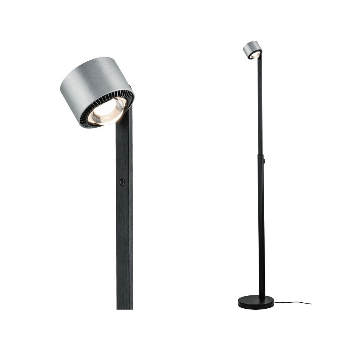 Paulmann 79717 LED Steh- und Leseleuchte Aldan dimmbar Schwarz Alu geb�rstet