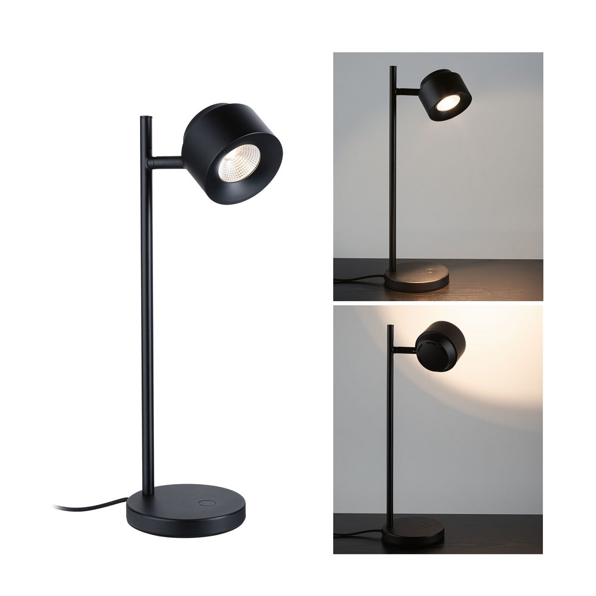 Paulmann 79777 LED Tischleuchte Puric Pane 40cm 2700K Schwarz dimmbar