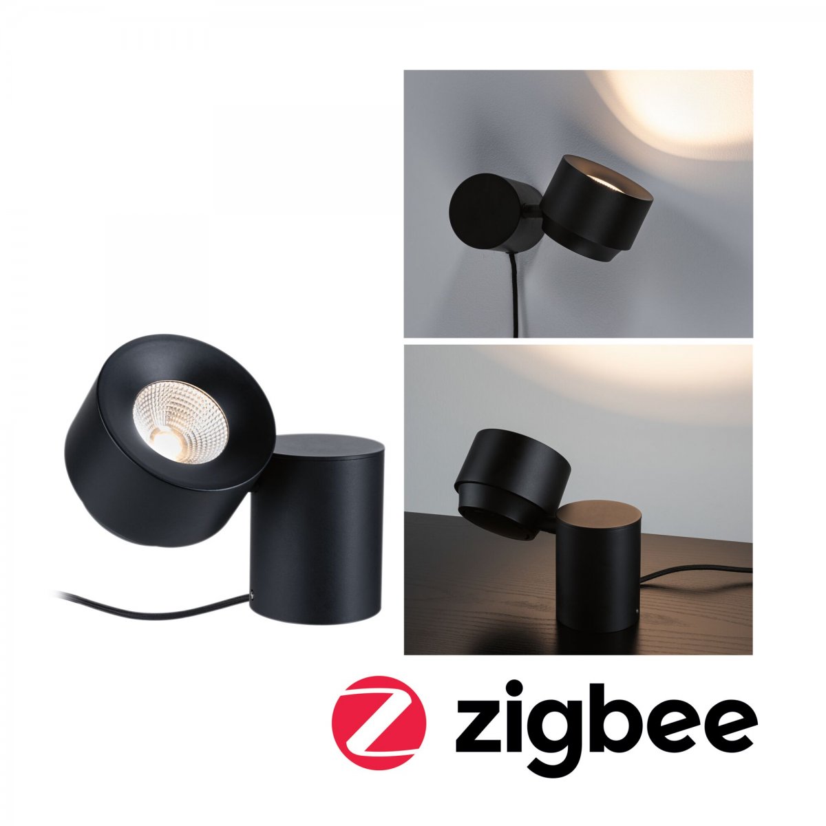 Paulmann 79781 LED Leuchte Smart Home Zigbee Puric Pane 2700K Schwarz