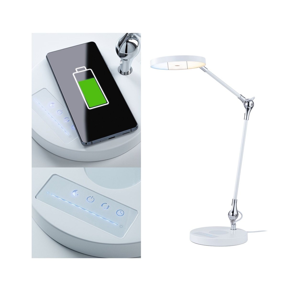 Paulmann 79884 LED Schreibtischleuchte Numis Qi White Switch Weiss