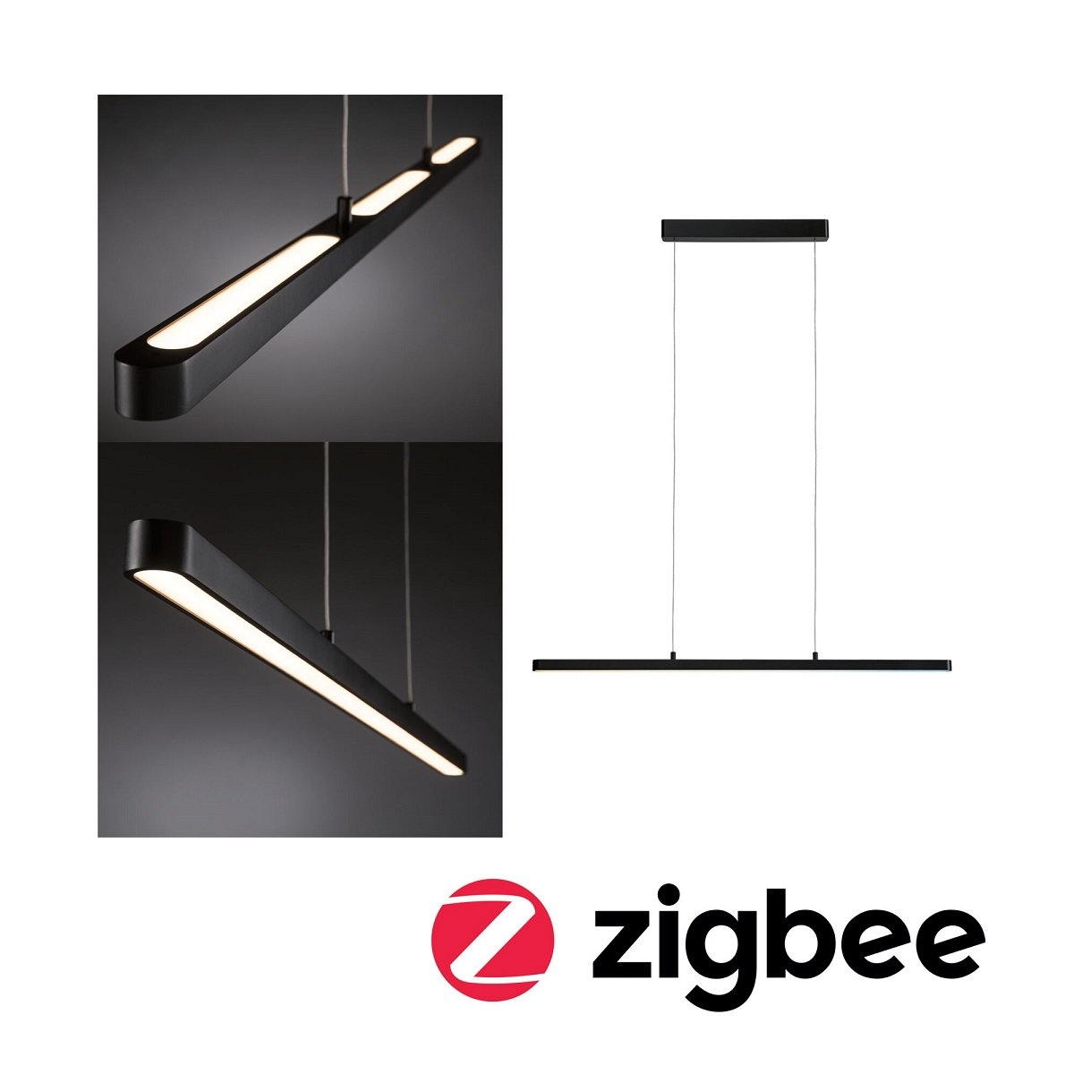 Paulmann 79885 SmartHome Zigbee LED Pendelleuchte Lento schwarz Tunable White