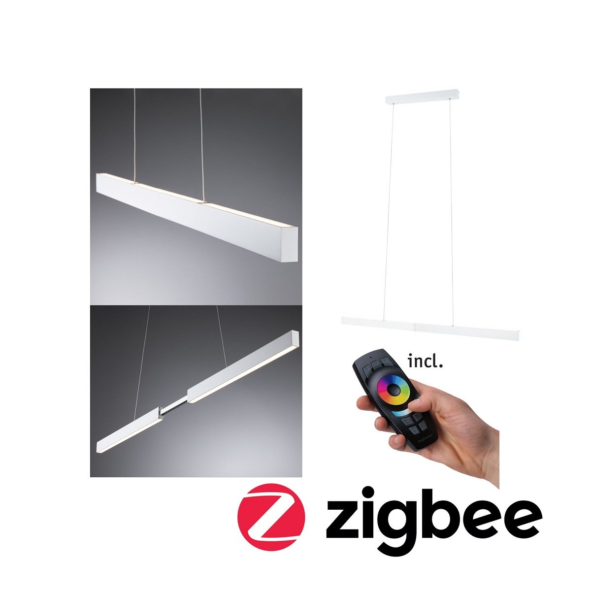 Paulmann 79889 LED Pendelleuchte SmartHome Zigbee Aptare ausziehbar wei�