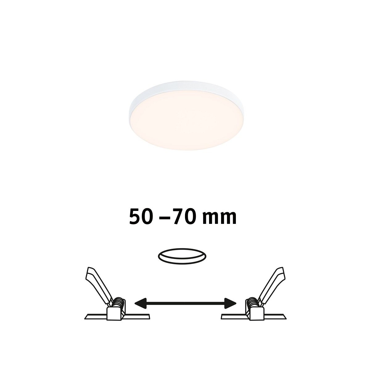 Paulmann 79944 LED Einbaupanel Veluna Edge IP44 90mm 3000K Wei� dimmbar