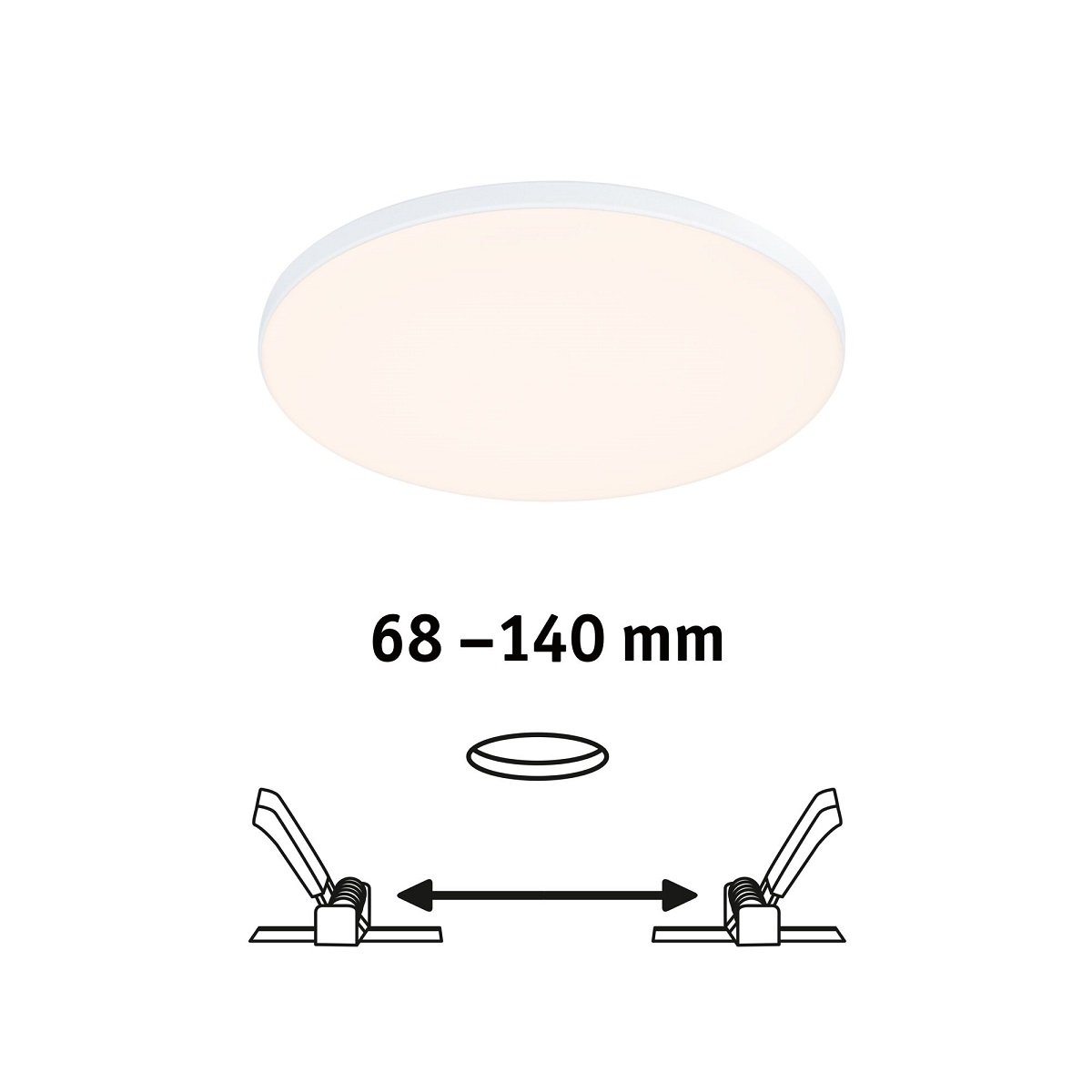 Paulmann 79945 LED Einbaupanel Veluna Edge IP44 160mm 3000K Wei� dimmbar