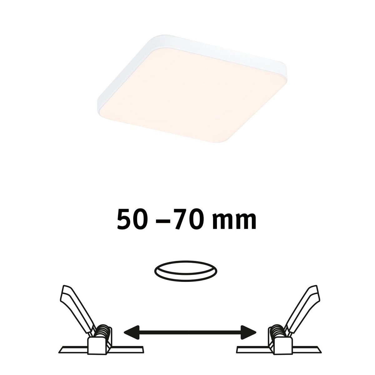 Paulmann 79947 LED Einbaupanel Veluna Edge IP44 90x90mm 3000K Wei� dimmbar
