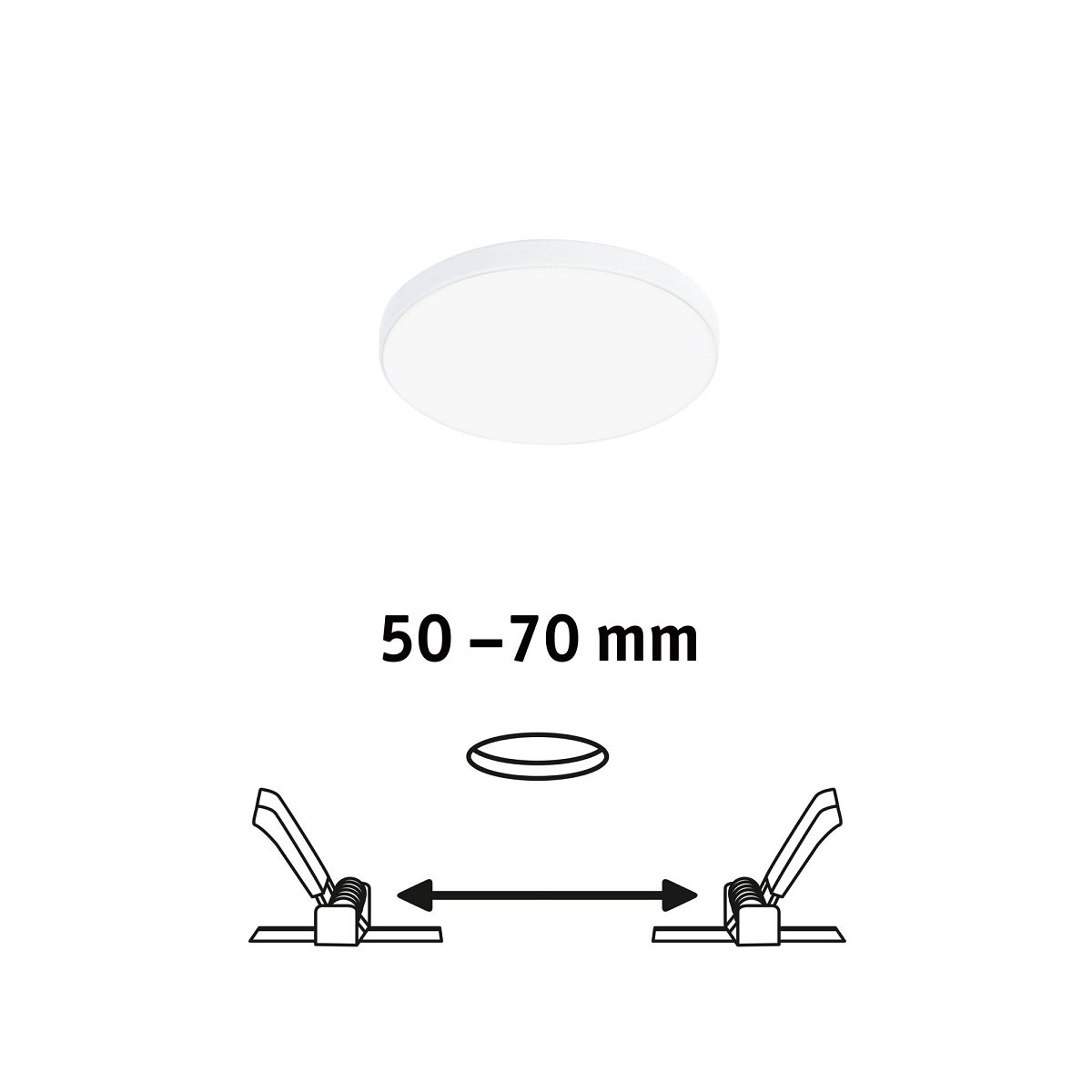 Paulmann 79950 LED Einbaupanel Veluna Edge IP44 90mm 4000K Wei� dimmbar