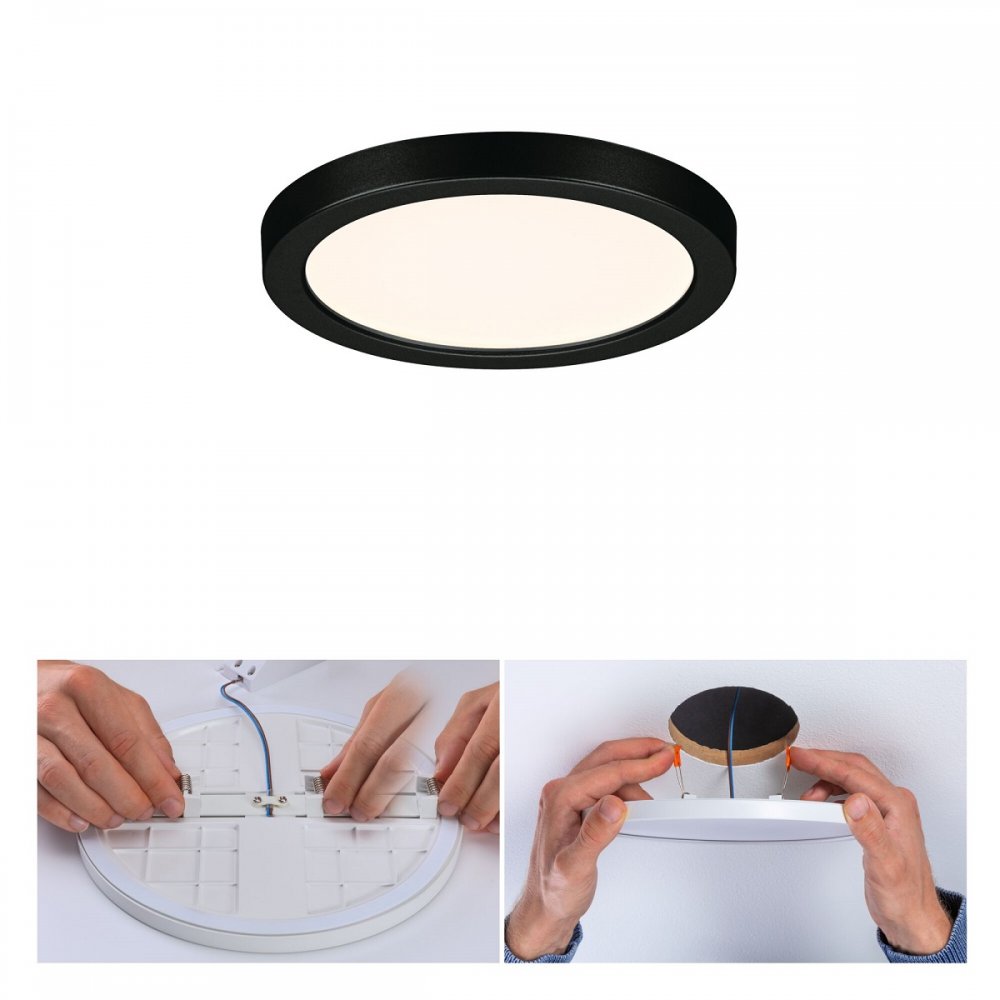 Paulmann 79960 LED Einbaupanel Areo VariFit IP44 rund 118mm Schwarz 3000K  --> Leuchten & Lampen online kaufen im Shop