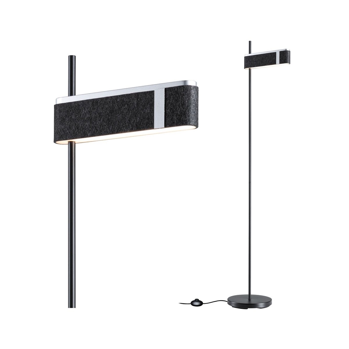 Paulmann 79988 LED Stehleuchte Jagun 3-Step-Dim 2700K 1250lm Filz anthrazit