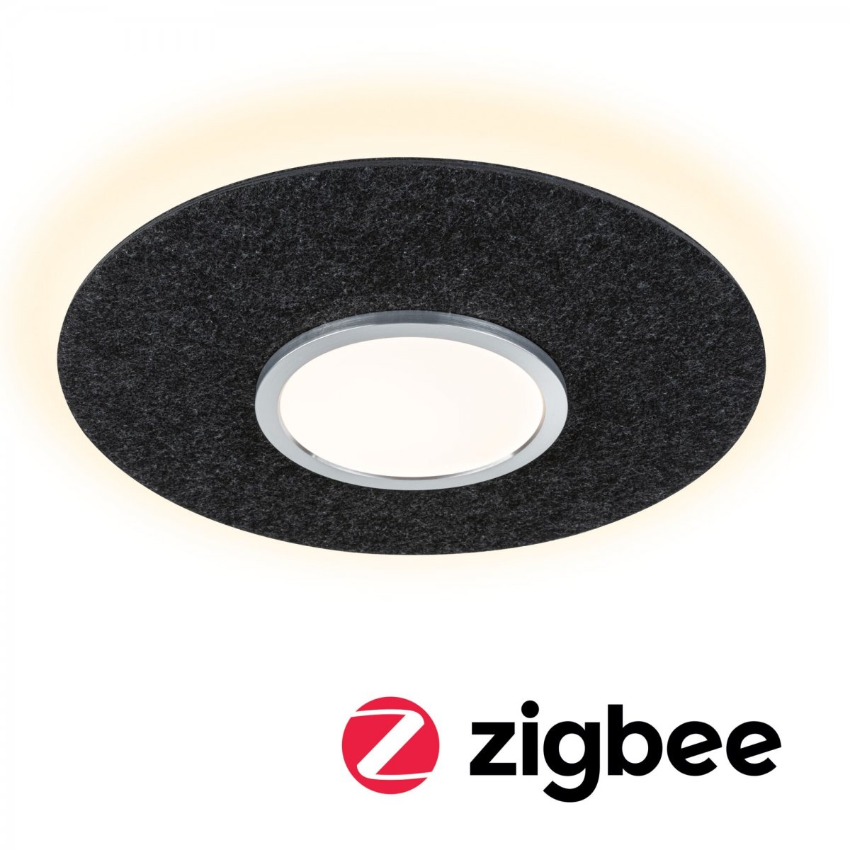 Paulmann 79996 LED Deckenleuchte Smart Home Zigbee Tulga Backlight Tunable White Filz anthrazit