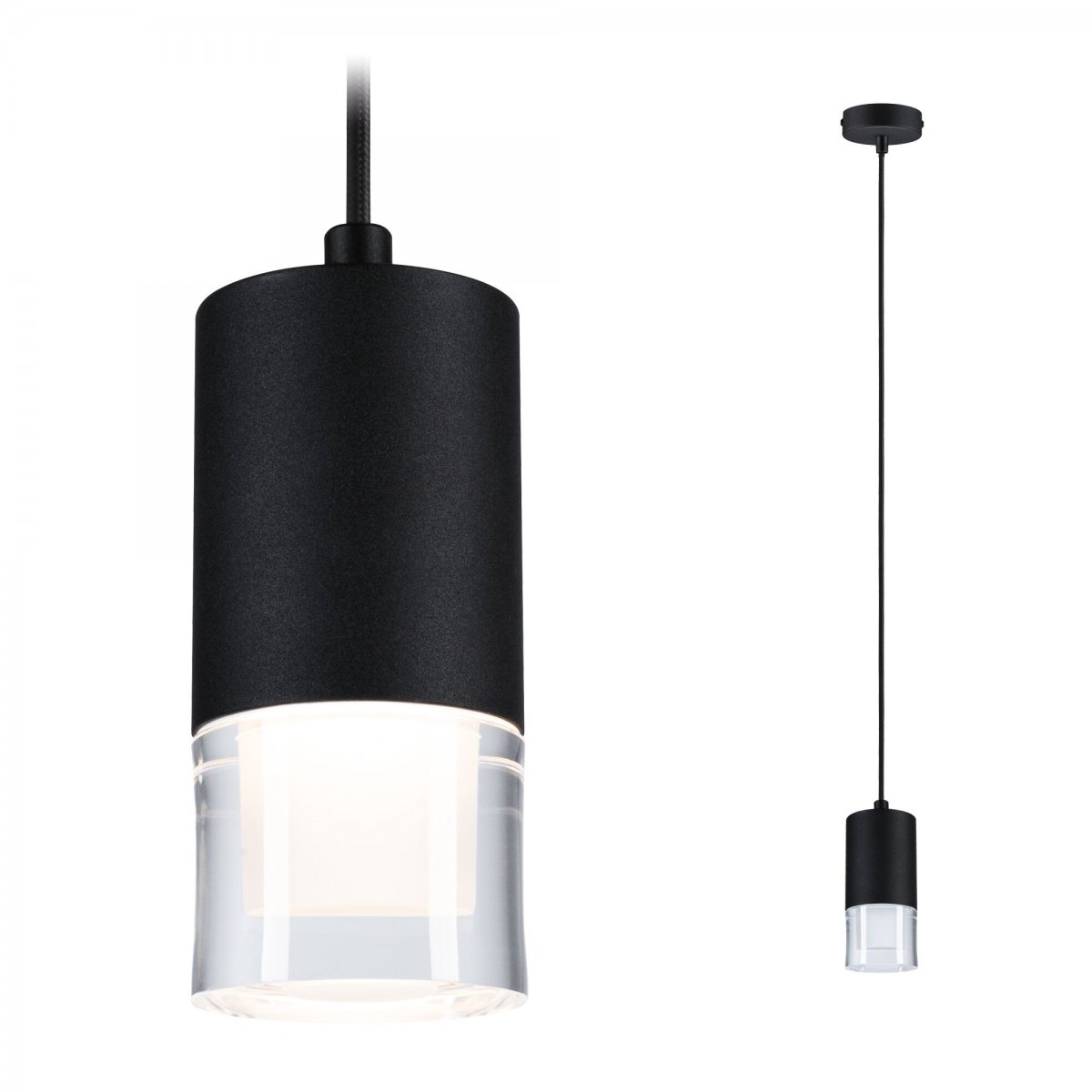 Paulmann 79997 LED Pendelleuchte Kame Schwarz 3-Step Dim IP44