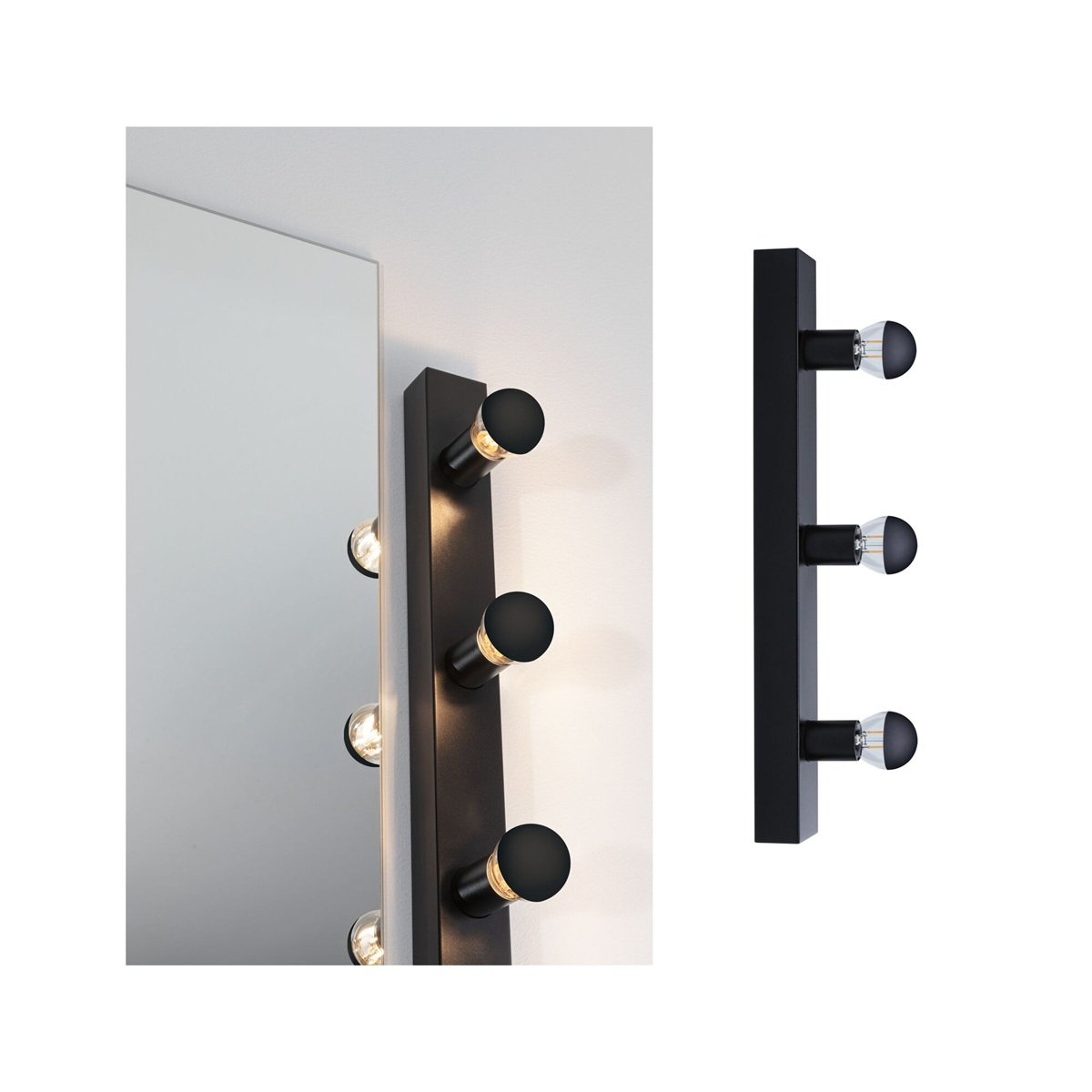 Paulmann 80097 Spiegelleuchte Regula II 3-flammig E14 Schwarz IP44