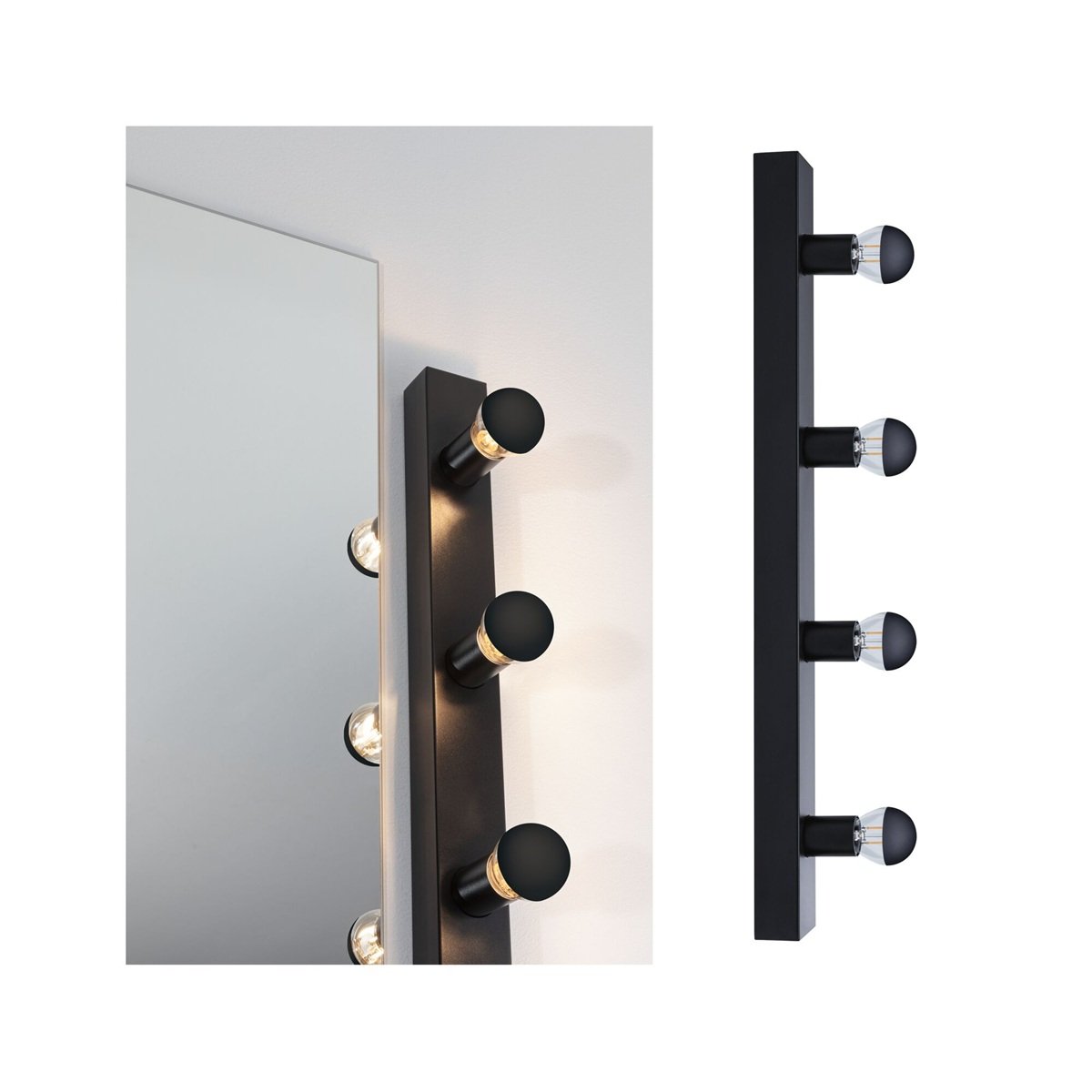 Paulmann 80099 Spiegelleuchte Regula II 4-flammig E14 Schwarz IP44