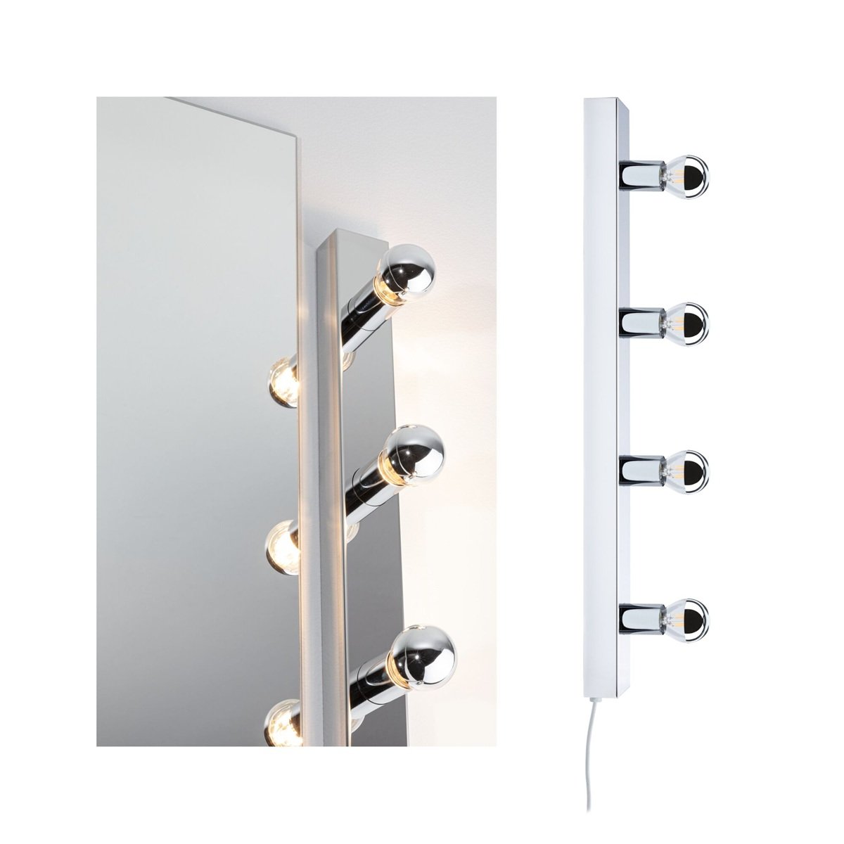 Paulmann 80100 Spiegelleuchte Regula II Stecker 4-flammig E14 Chrom IP44