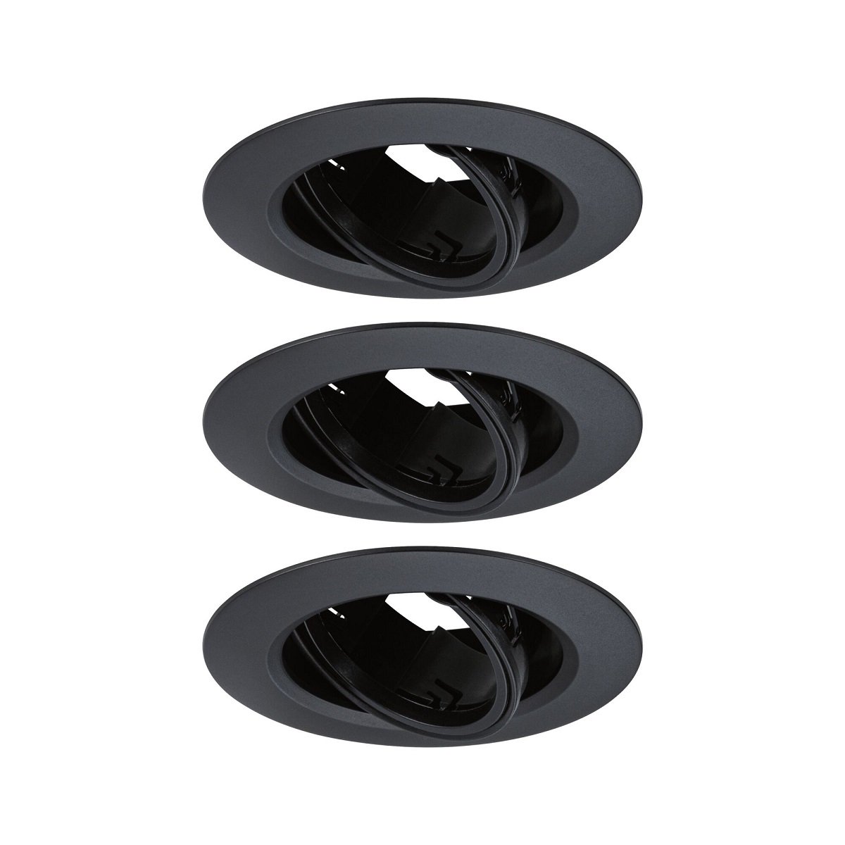 Paulmann 92111 Einbauleuchte rund 90mm 3er-Set Schwarz schwenkbar