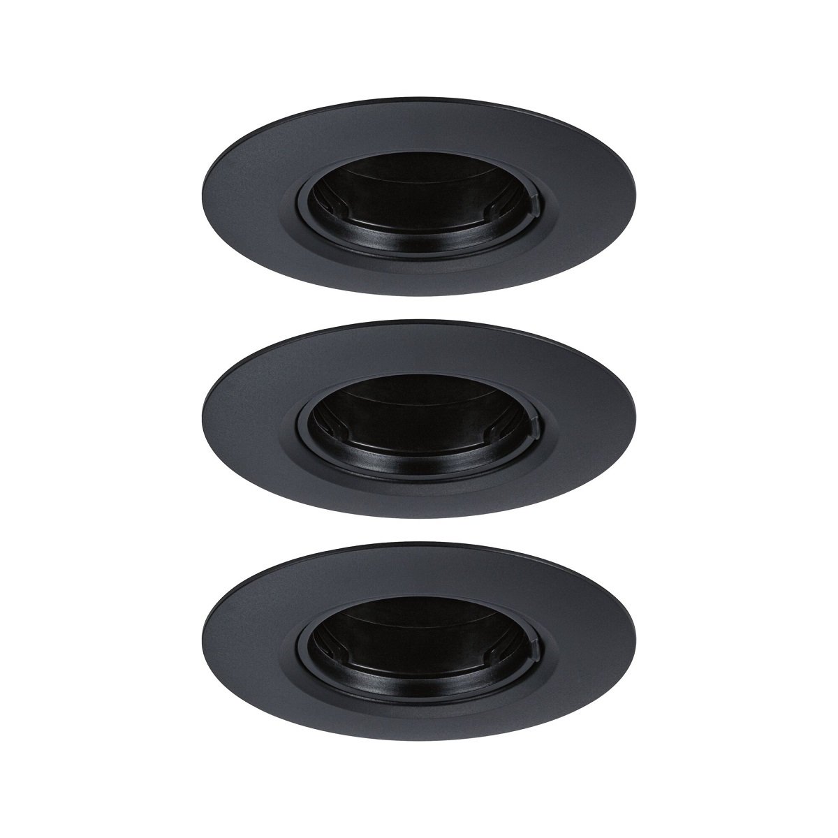 Paulmann 92114 Einbauleuchte rund 90mm 3er-Set Schwarz starr