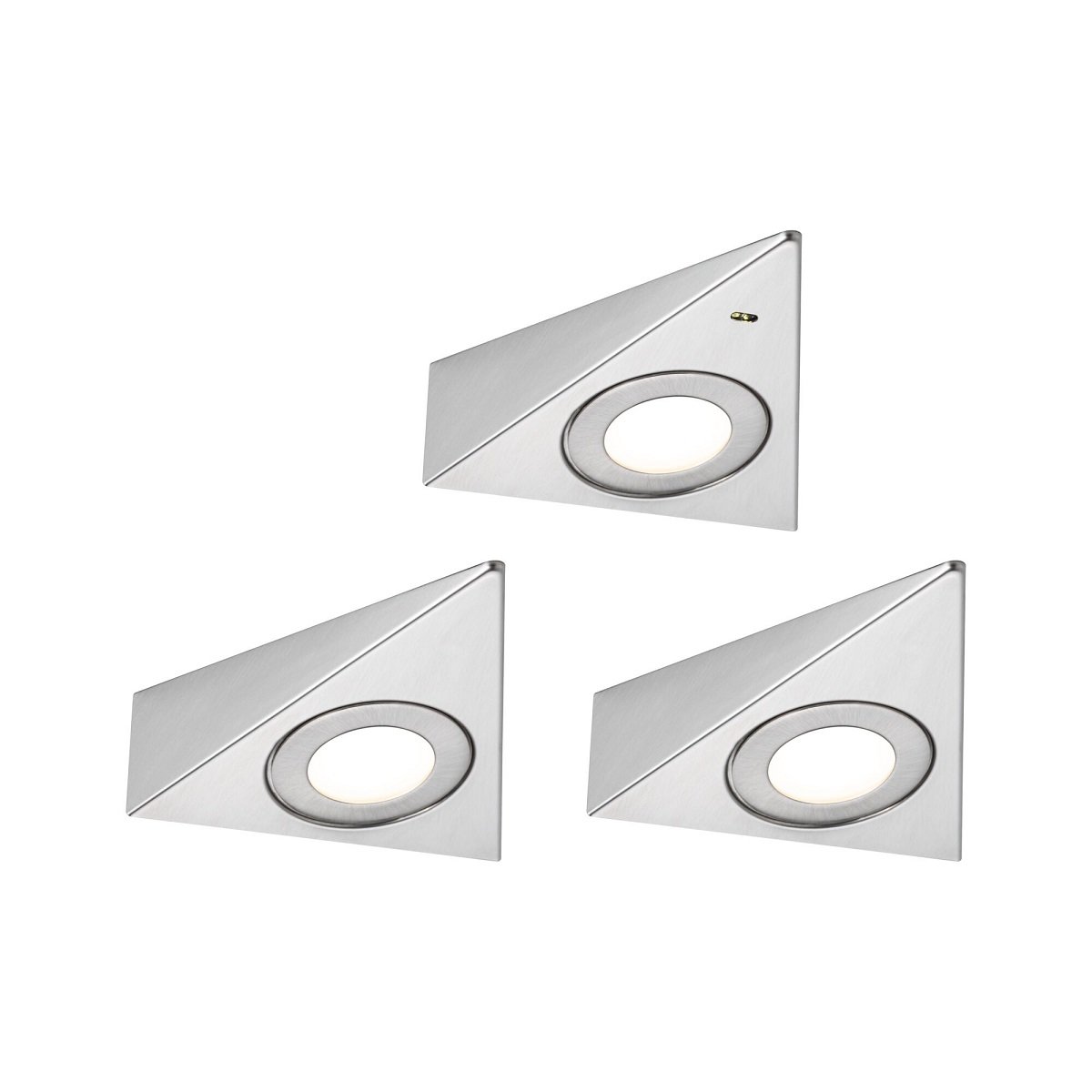 Paulmann 92125 LED Unterschrankleuchte Trias N�herungsensor 3er-Set 3000K eisen geb�rstet