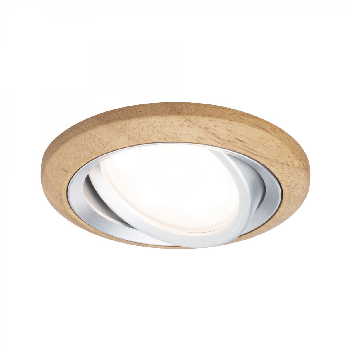 Paulmann 92240 LED Einbauleuchte Lanati schwenkbar 2700K Holzoptik Alu