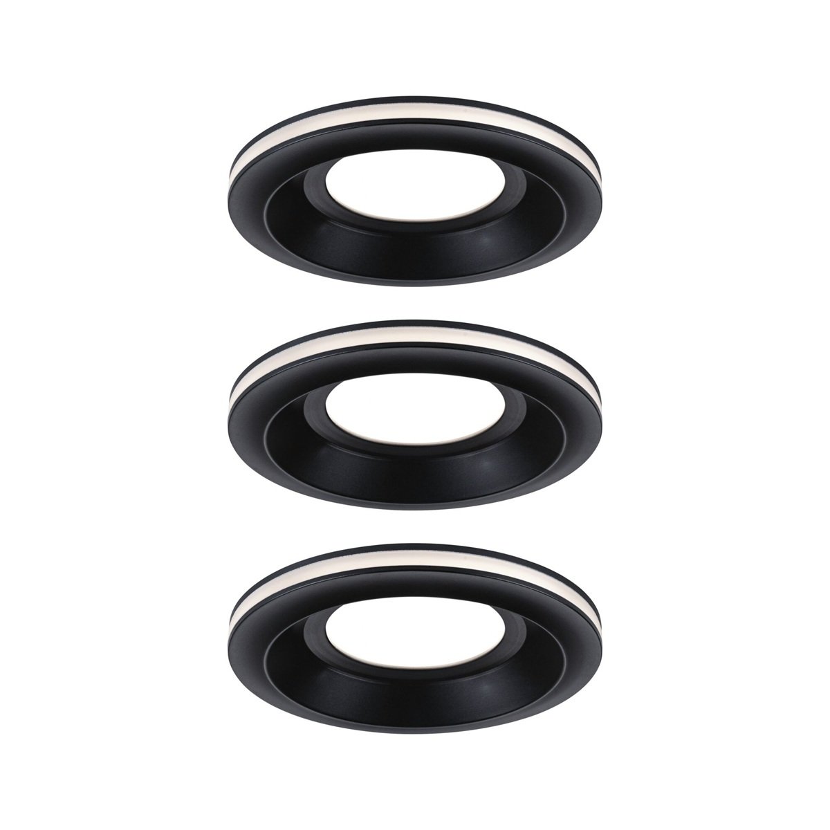 Paulmann 92252 LED Einbauleuchte Sormus 10cm 3er-Set IP65 rund schwarz