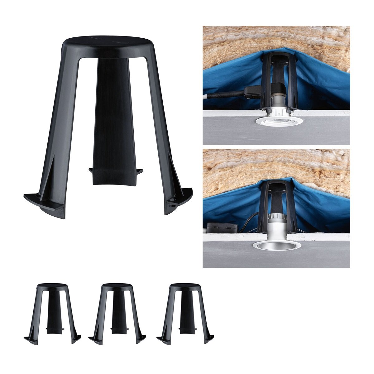 Paulmann 92399 Abstandshalter f�r Einbauleuchten 3er-Set 62-90 mm schwarz