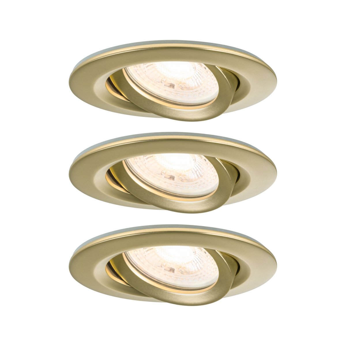 Paulmann 92408 LED Einbauleuchte Nova Plus 3er-Set schwenkbar 93mm gold IP65 dimmbar