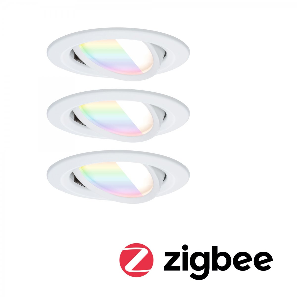 Paulmann 92433 LED Einbauleuchte Nova Coin 3er-Set Zigbee RGBW Wei� matt