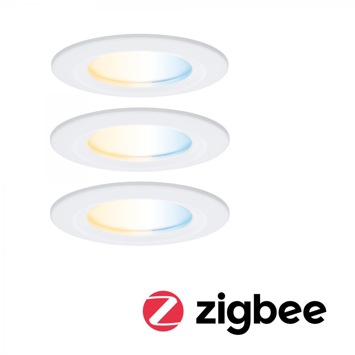 Paulmann 92442 LED Einbauleuchte Nova Coin 3er-Set Zigbee Tunable White Wei� matt IP44