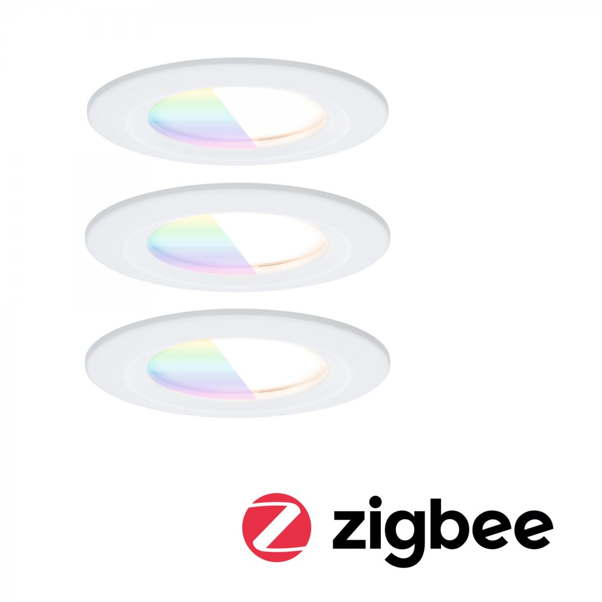 Paulmann 92449 LED Einbauleuchte Nova Coin 3er-Set Zigbee RGBW Wei� matt IP44