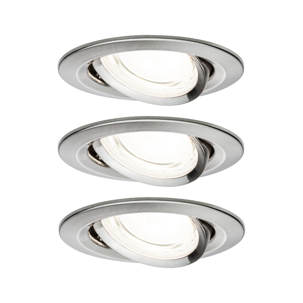 Paulmann 92456 LED Einbauleuchte Nova Coin 3er-Set rund 4000K Eisen geb�rstet