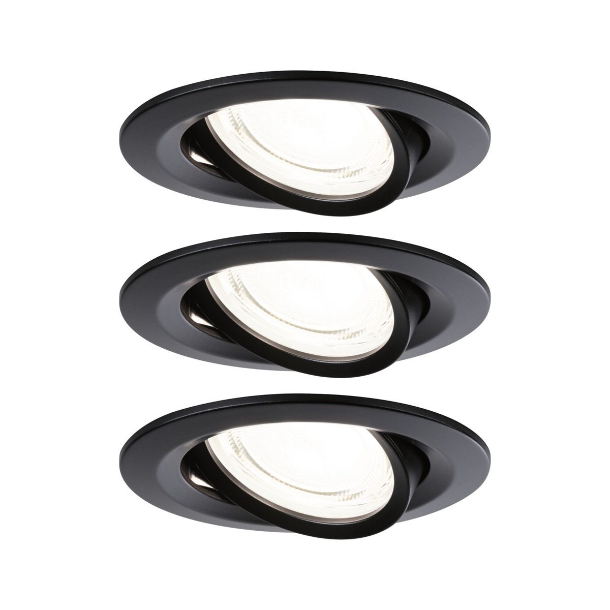 Paulmann 92457 LED Einbauleuchte Nova Coin 3er-Set rund 4000K Schwarz