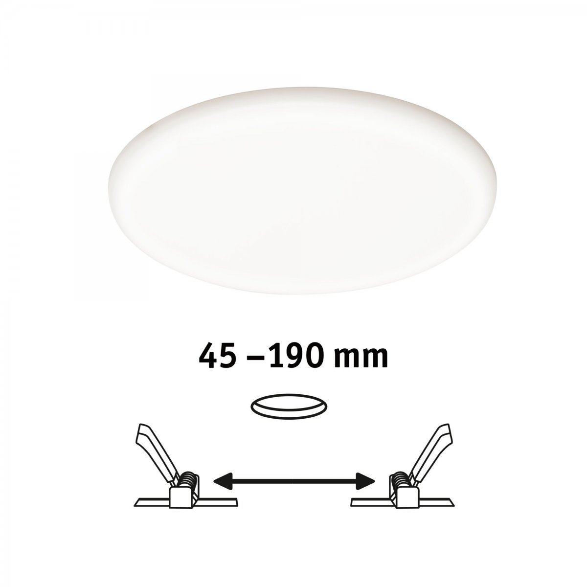 Paulmann 93068 LED Einbaupanel Veluna VariFit rund 215mm IP44 3-Stufen-dimmbar