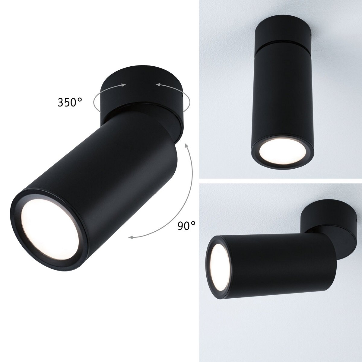 Paulmann 93089 LED Deckenleuchte Turnal rund 60 mm schwarz 3-Step-Dim -->  Leuchten & Lampen online kaufen im Shop