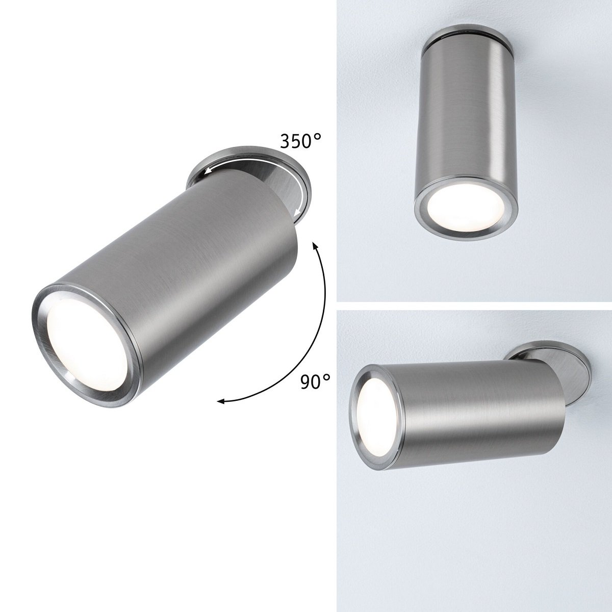 Paulmann 93090 LED Einbauleuchte Turnal rund 60 mm eisen geb�rstet 3-Step-Dim