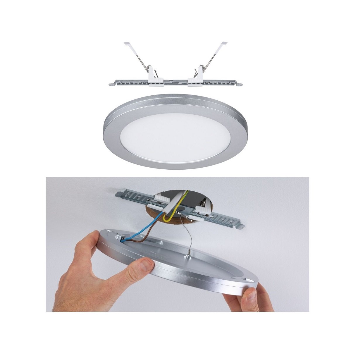 Paulmann 93098 LED Einbaupanel Cover-it rund 225mm 4000K chrom matt