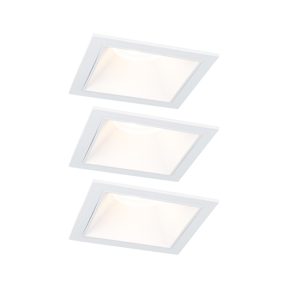 Paulmann 93126 LED Cole Coin Basisset eckig 3er-Set 2700K Wei� 3-Step-Dim IP44
