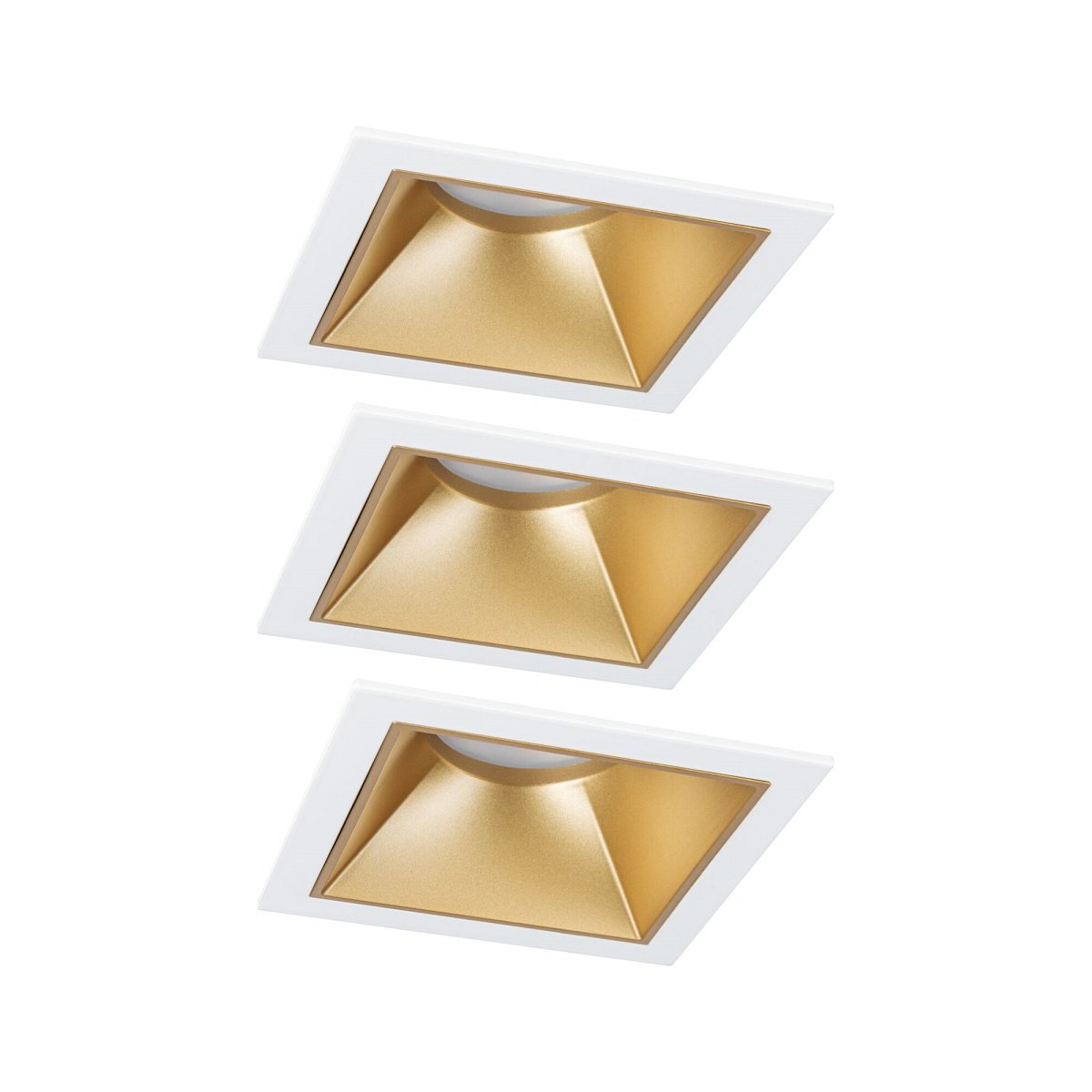 Paulmann 93130 LED Cole Coin Basisset eckig 3er-Set 2700K Wei� Gold 3-Step-Dim IP44