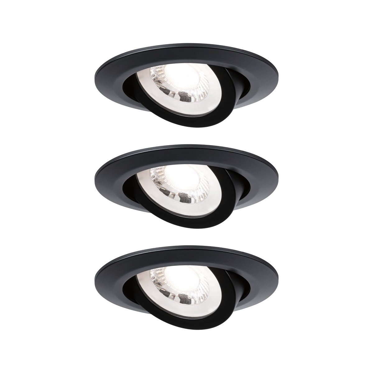 Paulmann 93367 LED Einbauleuchten 3er-Set schwarz schwenkbar 82mm 3000K -->  Leuchten & Lampen online kaufen im Shop