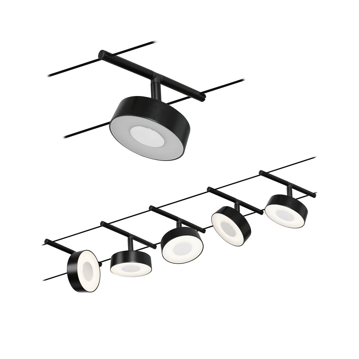Paulmann 94479 LED Basisset Circle 12V 3000K Schwarz matt Chrom