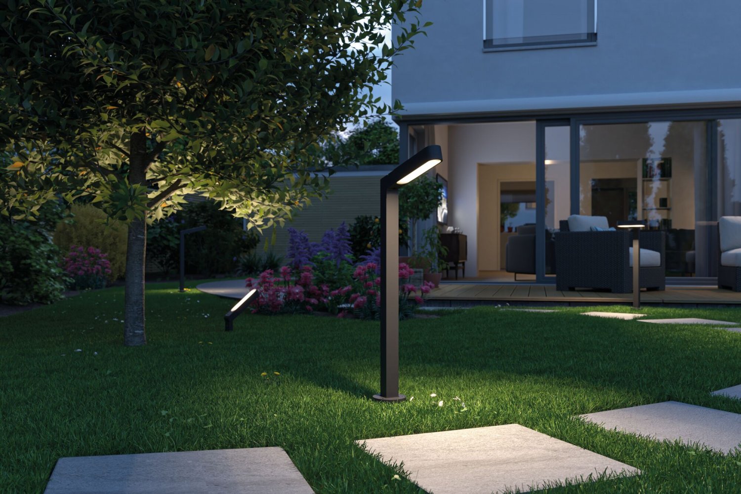 Paulmann 94546 Plug & Shine luminaire d'extérieur LED Plug & Shine borne lumineuse Ito Horizontal IP65 1x6 W grad. Anthracite métal synthétique 3000K