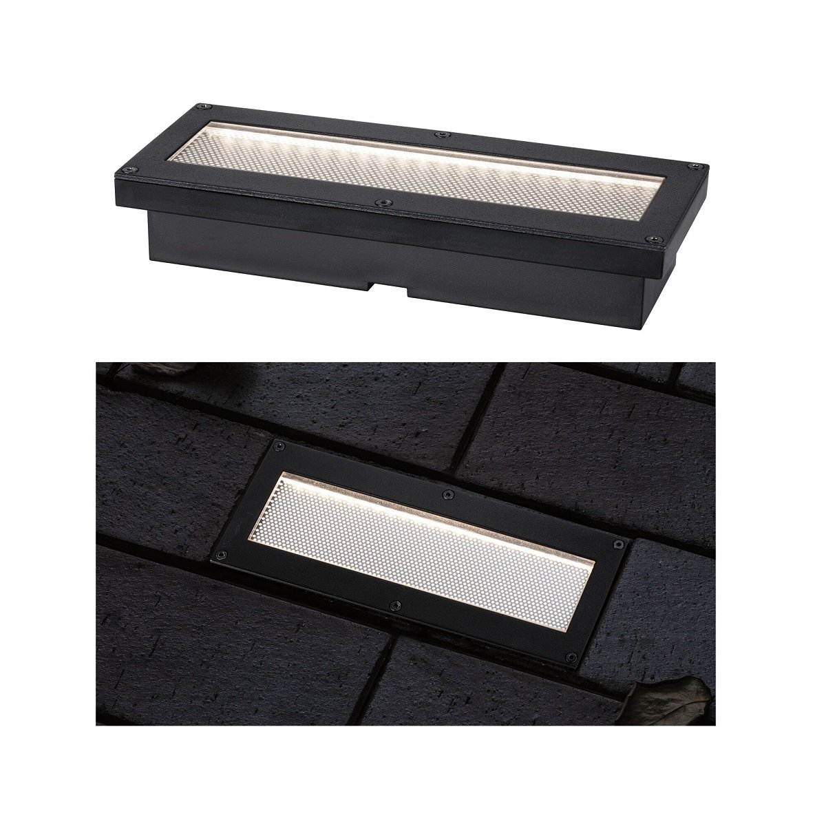 Paulmann 94576 Solar LED Bodeneinbauleuchte Domenic 200x80mm IP67 3000K Schwarz