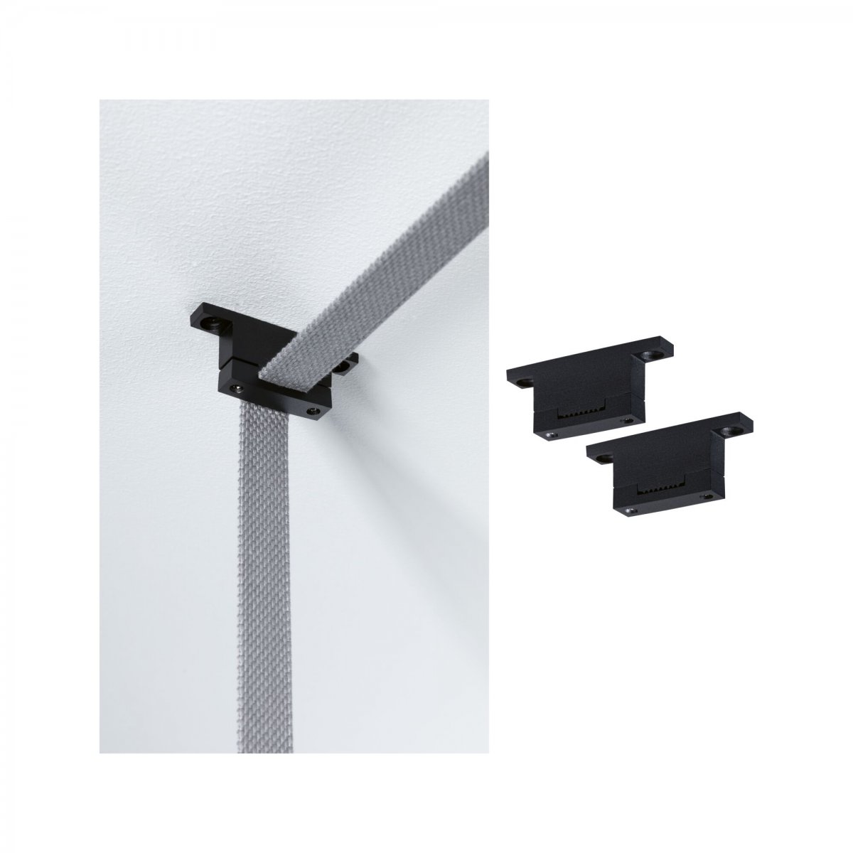 Paulmann 94622 ULine Zubeh�r 2er-Set Gurt Halter gerade Schwarz