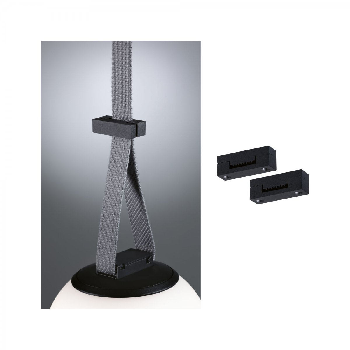 Paulmann 94623 ULine Zubeh�r Gurt Klemme 2er-Set Schwarz