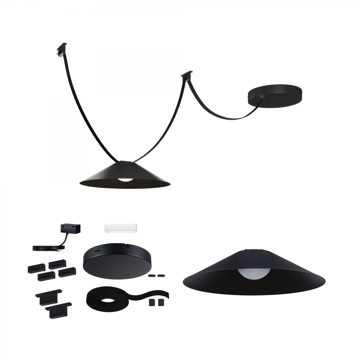 Paulmann 94632 ULine Cone Starter-Set LED 48V 5m max. 60W Trafo 3000K Schwarz