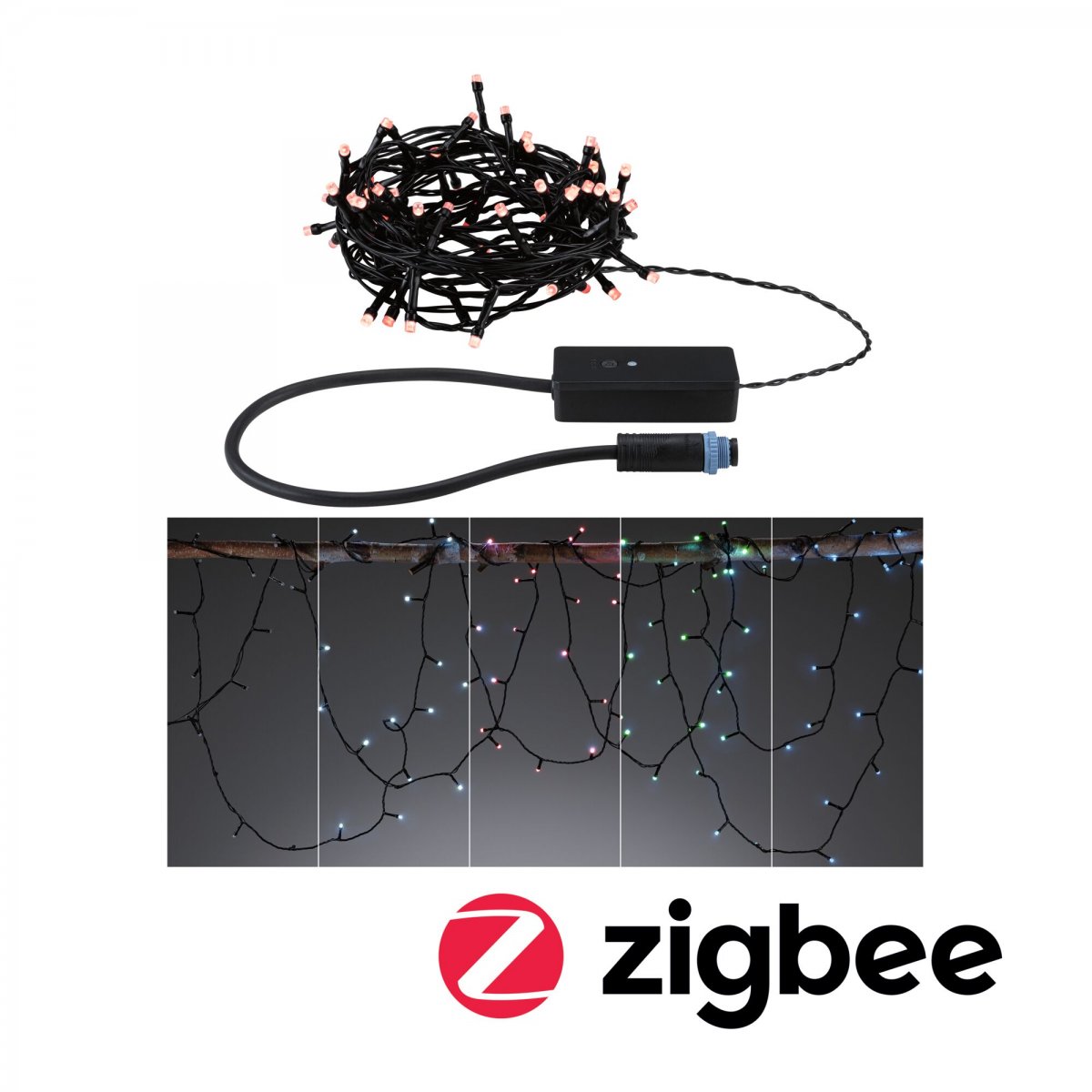 Paulmann 94642 Plug&Shine Zigbee RGB LED Lichterkette Yuna 7,4m IP44