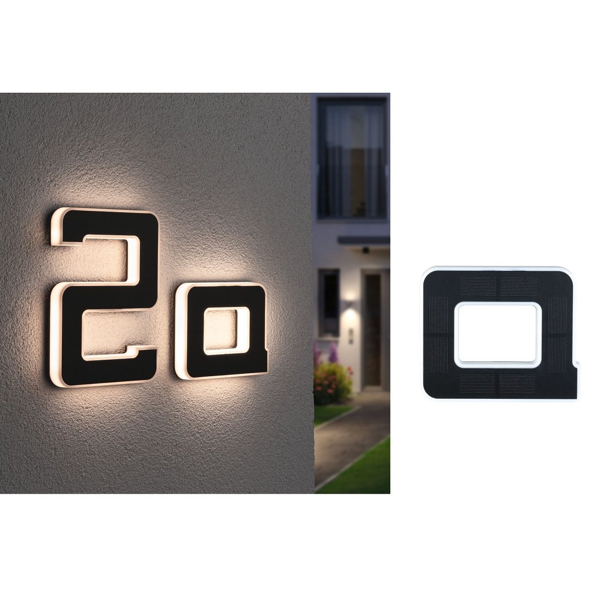 Paulmann 94650 Outdoor Solar LED Hausnummern Buchstabe A IP44 3000K Akku wechselbar